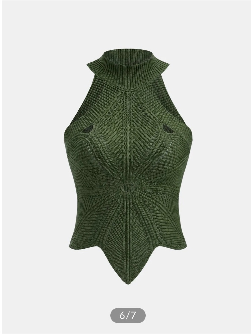 Commense Brand Olive Green Knit Halter Top Medium